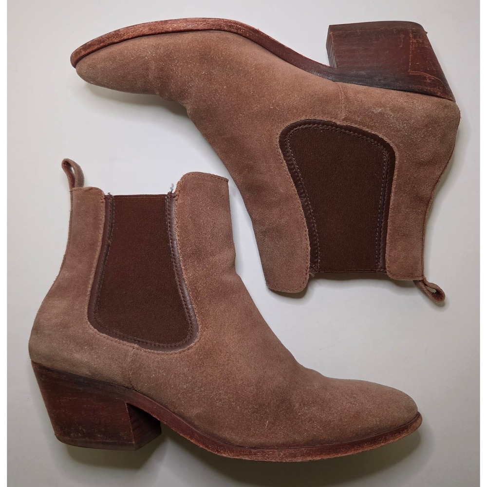 Thursday Boot Company Womens Duchess Chelsea Boots Taupe Suede Ankle Size 8 US